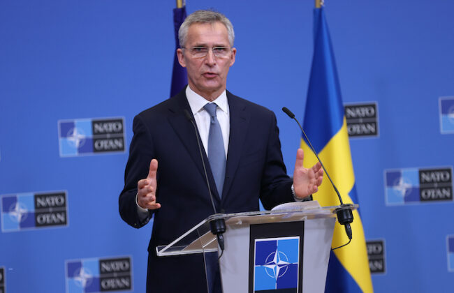 Jens Stoltenberg — Pekka Haavisto — Ann Linde meeting